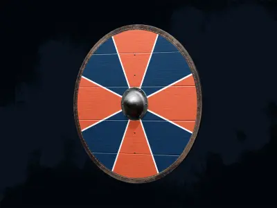 Viking shield 1 - Freshforged Low-poly 3D model