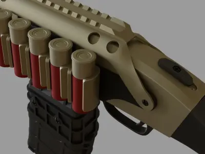 Hi-Poly Mossberg 590 Shockwave 3D model