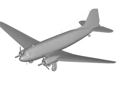 Douglas DC-3 3D model purchase
