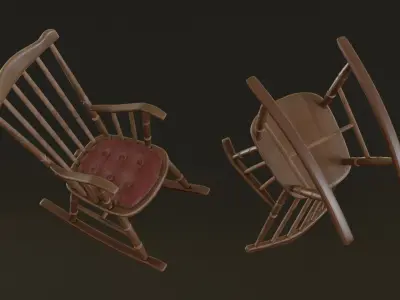 Rocking Chair Low-poly 3D model