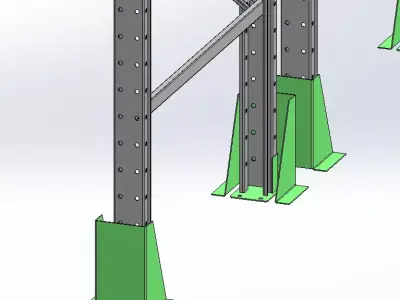 Pallet Racking System-Storage Rack-Industrial Shelving 3D M08 3D model