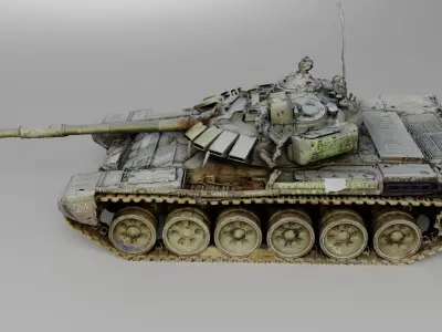 Russian T-72B3 tank destroyed by Ukrainian army  3D model