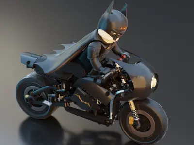Lego Batman with new Bike  3D model
