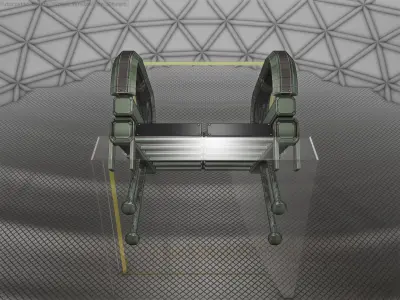 Sci-Fi Stairs - 1 - Green Version Low-poly 3D model