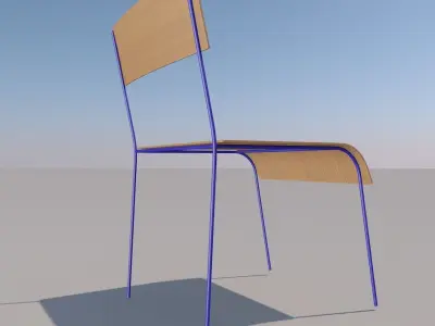 Home Vintage Industrial Classic School Chair Free 3D model