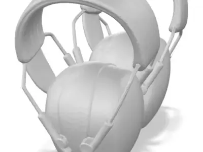 Earmuff white mesh obj 3d model Free 3D print model