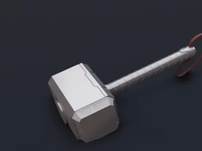 thor hammer Free low-poly 3D model