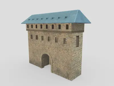 Medieval Castle Module 05 Low Poly PBR Realistic Low-poly 3D model