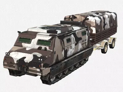 Tracked armored vehicle Low-poly 3D model
