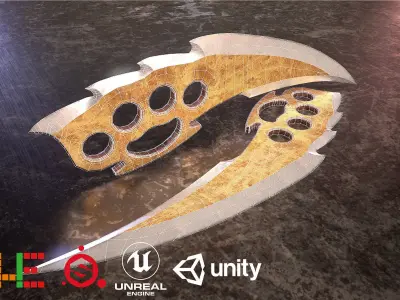 HIE Game Ready Dagger D180212 Low-poly 3D model