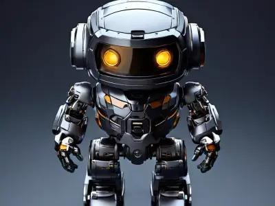Cute SciFi Robot Game Ready Low-poly 3D model