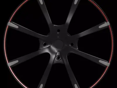 Car rim 8b Low-poly 3D model