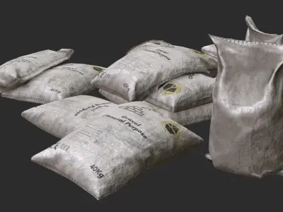 Gravel Bags Low-poly 3D model