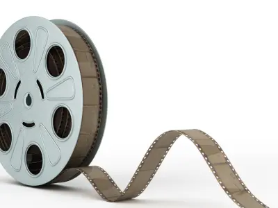 Film strip in a babin Low-poly 3D model