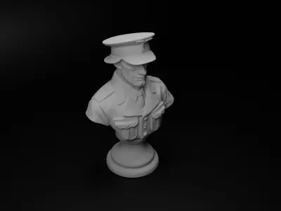 WW2 British Soldier Bust Chess 3D print model buy
