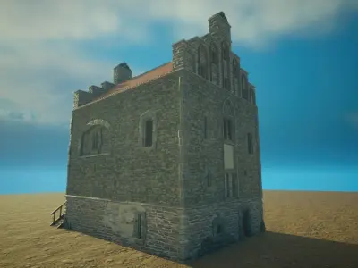 Medieval old House10-interior and exterior design Low-poly 3D model
