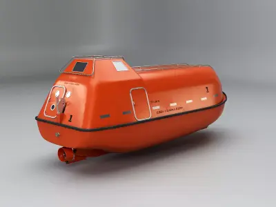 3D Lifeboat Marine Rescue Vessel model Low-poly 3D model