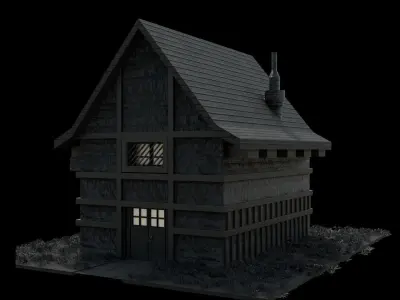 low poly house model Free low-poly 3D model