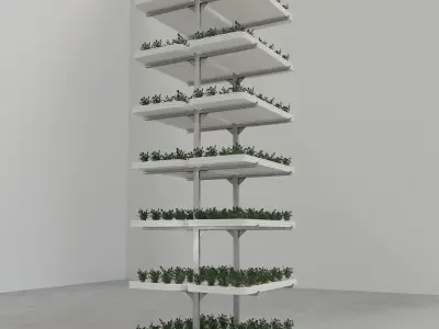 Vertical farm hydroponic 3D model purchase