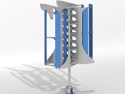 Vertical Axis Wind Turbine VAWT Free 3D model