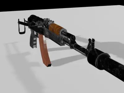 AK-47 Low-poly 3D model rifle - rifle Low-poly 3D model