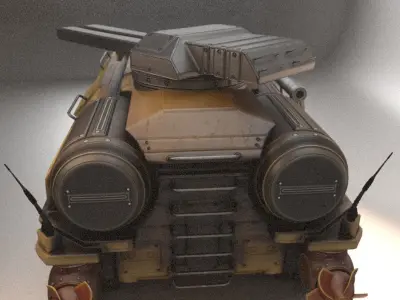 Amphibious Tank Rigged Low-poly 3D model