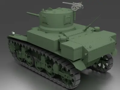 Tank M3A1 Stuart 3D model