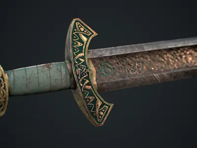 Viking Sword Low-poly 3D model get