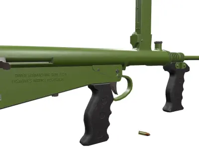 Owen Gun Low-poly PBR Low-poly 3D model