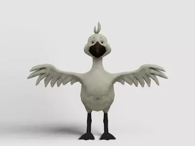 Cartoon goose Free low-poly 3D model