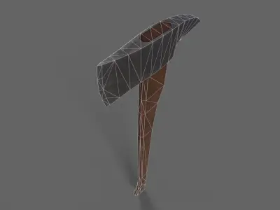 PBR Fire Axe V2d Low-poly 3D model