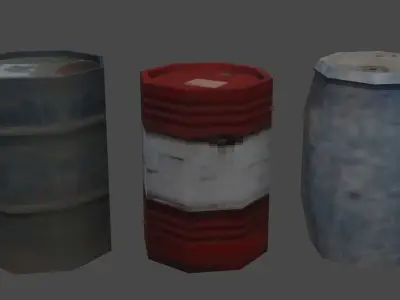 PS1 Low Poly Barrel Collection Free low-poly 3D model