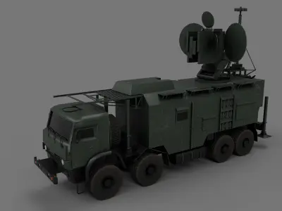 krasukha 4 electronic warfare system lowpoly Low-poly 3D model