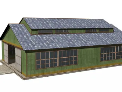 Warehouse house Low-poly 3D model buy