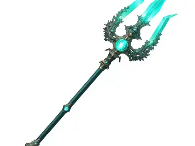 Legendary Trident of Atlantis 3D Model V04 Low-poly 3D model