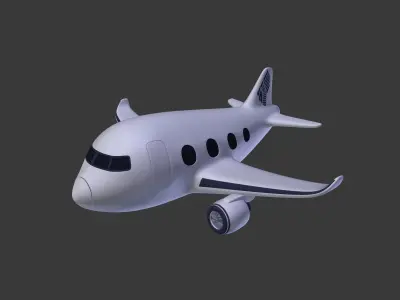Cartoon Plane - Airliner Low-poly 3D model