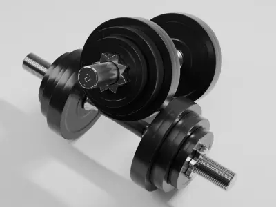 Dumbbell - High poly  Fitness Equipment 3d model Metal Dumbell 3D model