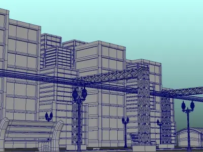 High production  quality railway station  3D model
