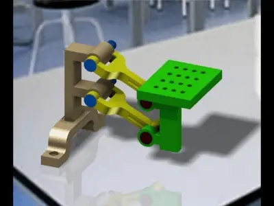 Circular robotic arm with handle Free 3D model