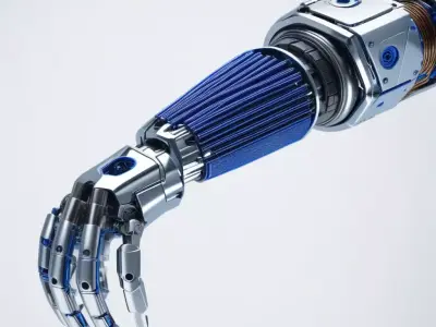 Cybernetic Arm with Chrome Wires 3D model