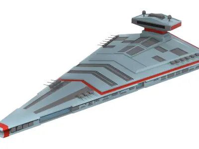Low-poly spaceship star wars destroyer Low-poly 3D model
