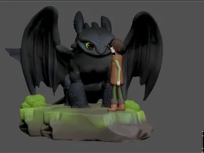 TOOTHLESS HICCUP HOW TO TRAIN YOUR DRAGON ANIME 3D print model