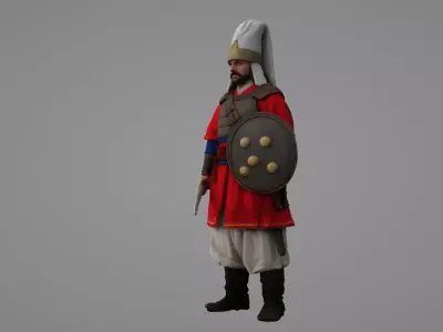 Turkish Ottoman soldier 3d model Low-poly 3D model