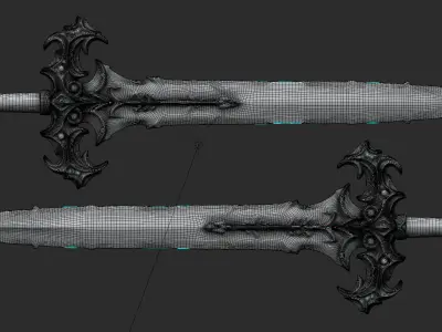 fantasy sword model Low-poly 3D model