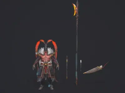 Lu Bu Hero Low-poly 3D model