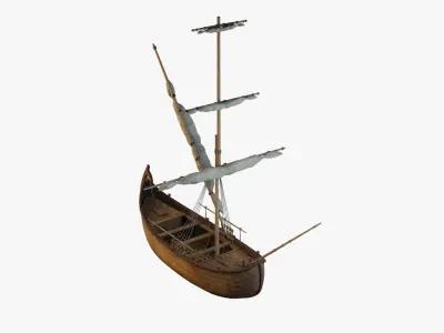 Historical Ottoman Kancabas Boat  3D model