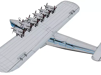 Dornier Do X Low-poly 3D model purchase