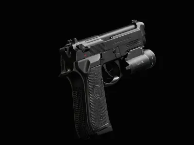 M9A1 - Flashlight Low-poly 3D model