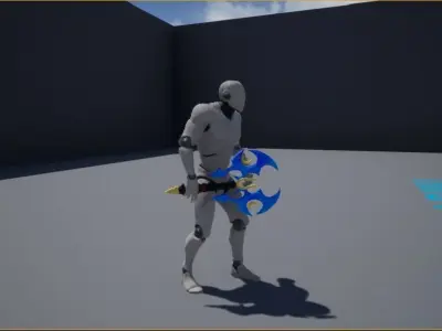 fantasy axe -lowpoly Low-poly 3D model