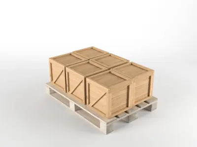 Box on Pallet Low-poly 3D model